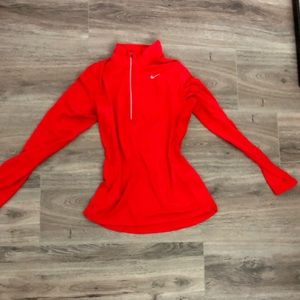 Nike Pro Long sleeve zip up in hot red